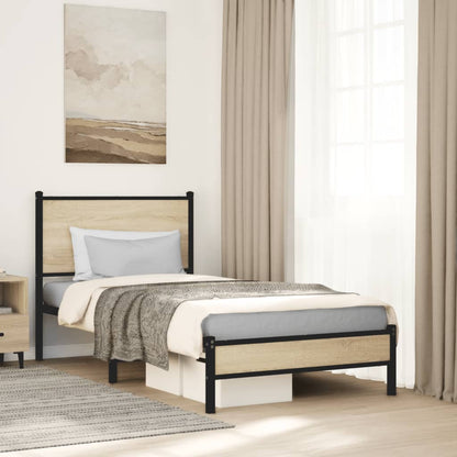 Giroletto senza Materaso in Metallo Rovere Sonoma 75x190 cm | homemem39