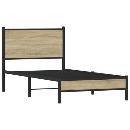Giroletto senza Materaso in Metallo Rovere Sonoma 80x200 cm | homemem39