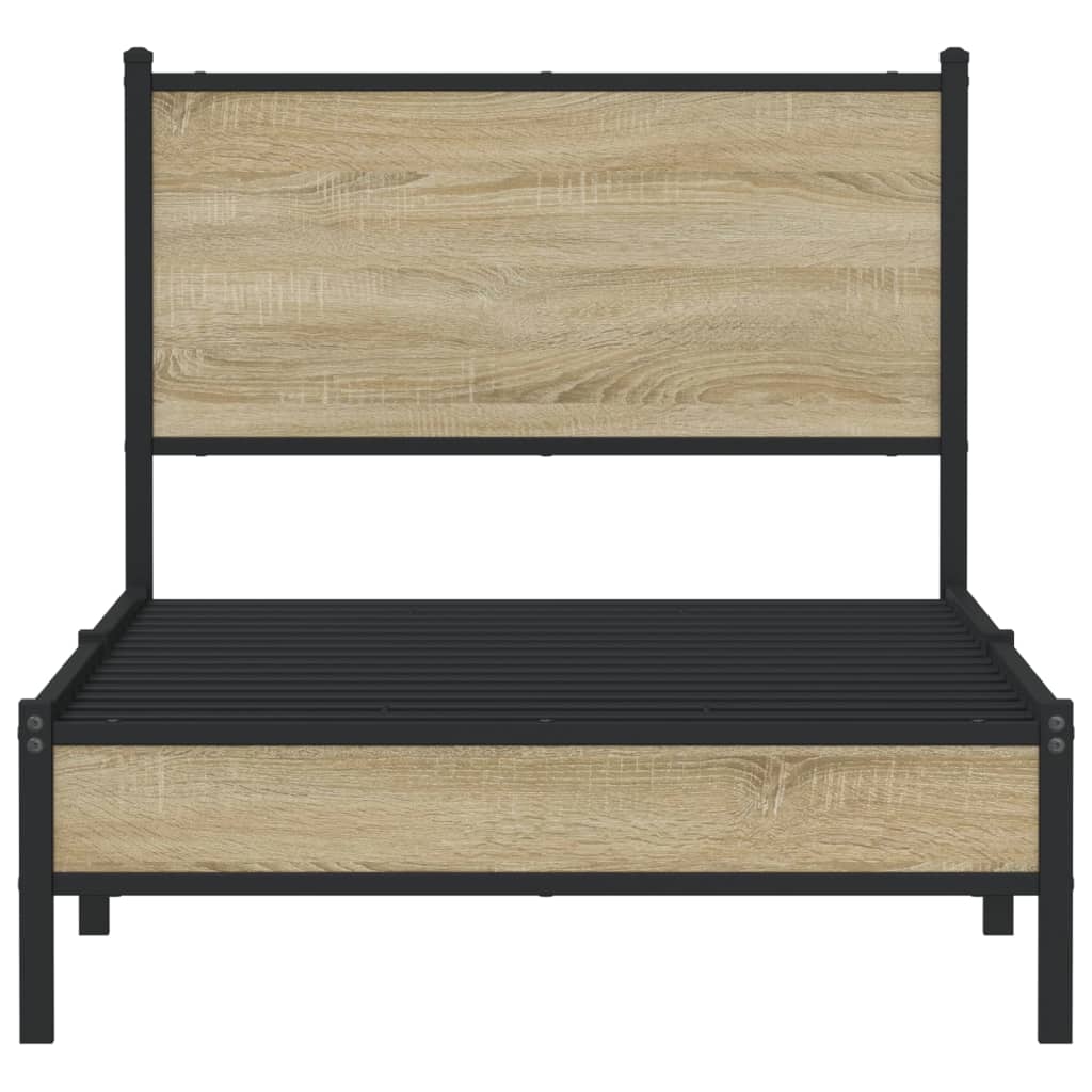 Giroletto senza Materaso in Metallo Rovere Sonoma 80x200 cm | homemem39