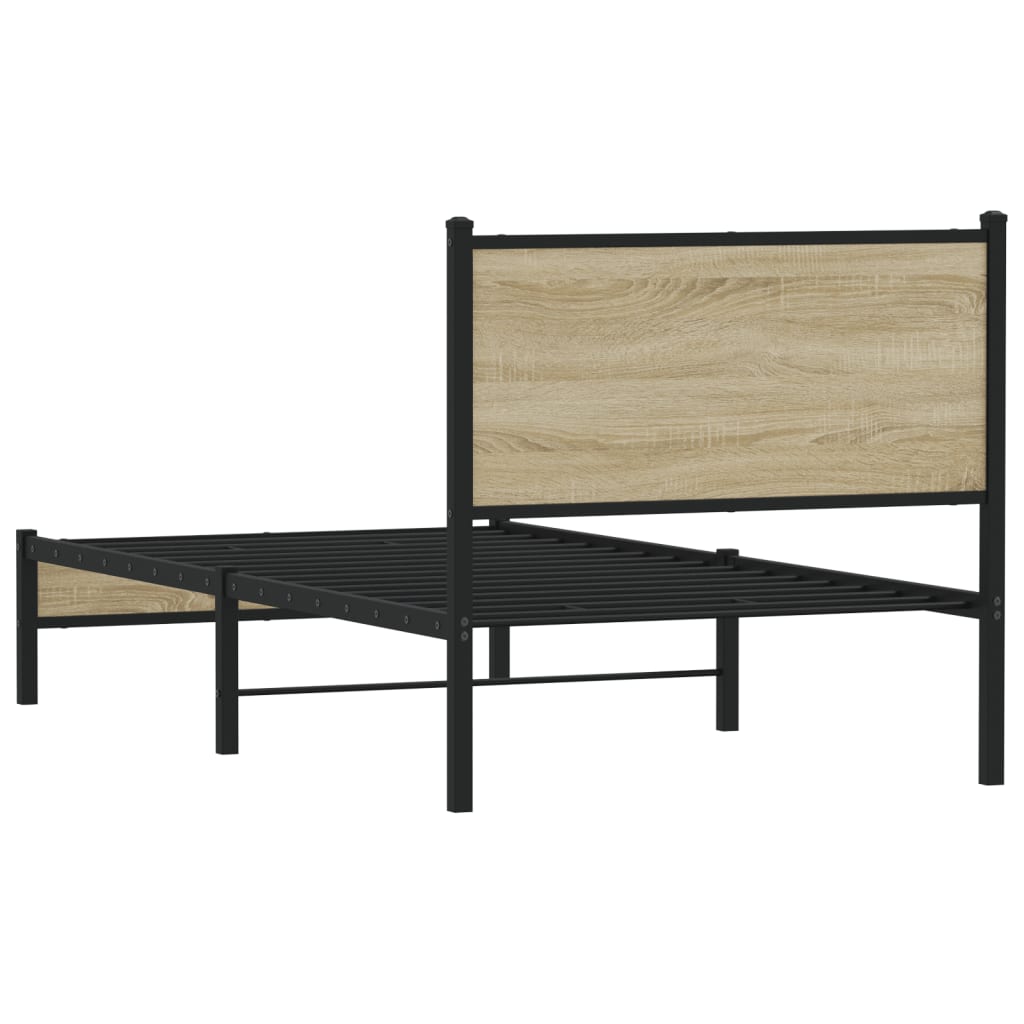 Giroletto senza Materaso in Metallo Rovere Sonoma 80x200 cm | homemem39