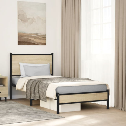 Giroletto senza Materaso in Metallo Rovere Sonoma 80x200 cm | homemem39
