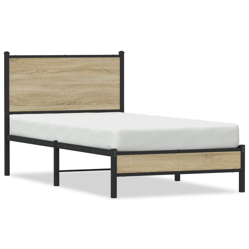 Giroletto senza Materaso in Metallo Rovere Sonoma 90x190 cm | homemem39