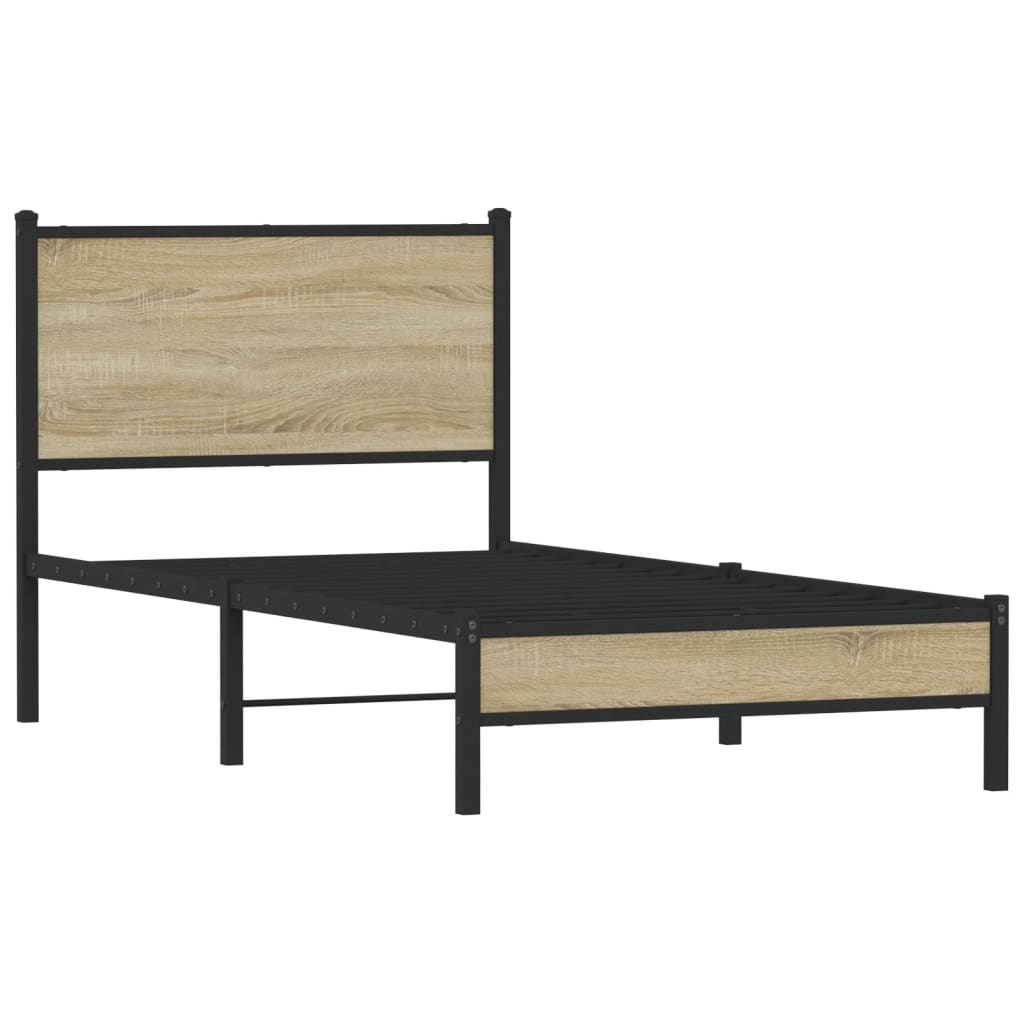 Giroletto senza Materaso in Metallo Rovere Sonoma 90x190 cm | homemem39