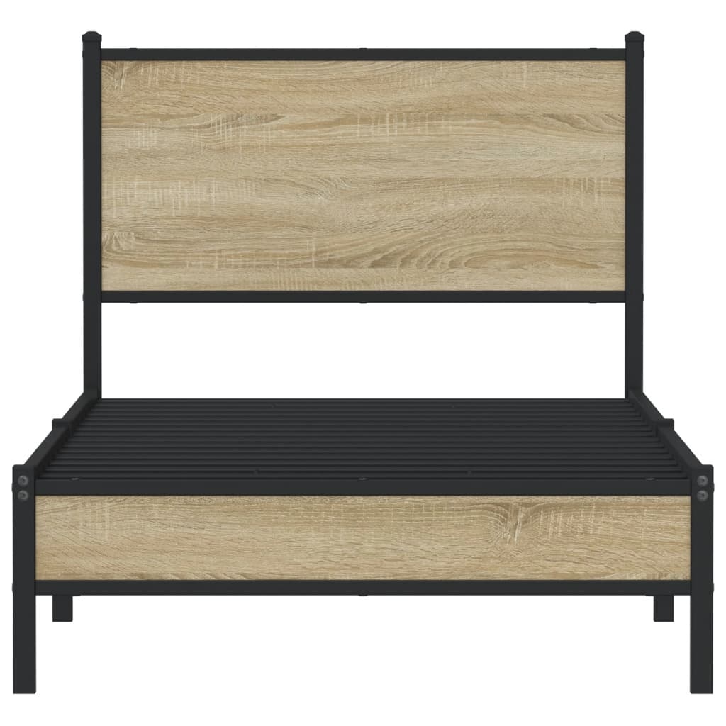 Giroletto senza Materaso in Metallo Rovere Sonoma 90x200 cm - homemem39