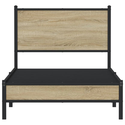 Giroletto senza Materaso in Metallo Rovere Sonoma 90x200 cm - homemem39