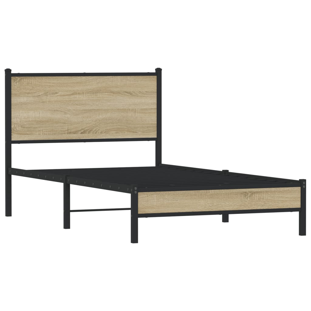 Giroletto senza Materaso in Metallo Rovere Sonoma 100x190 cm | homemem39