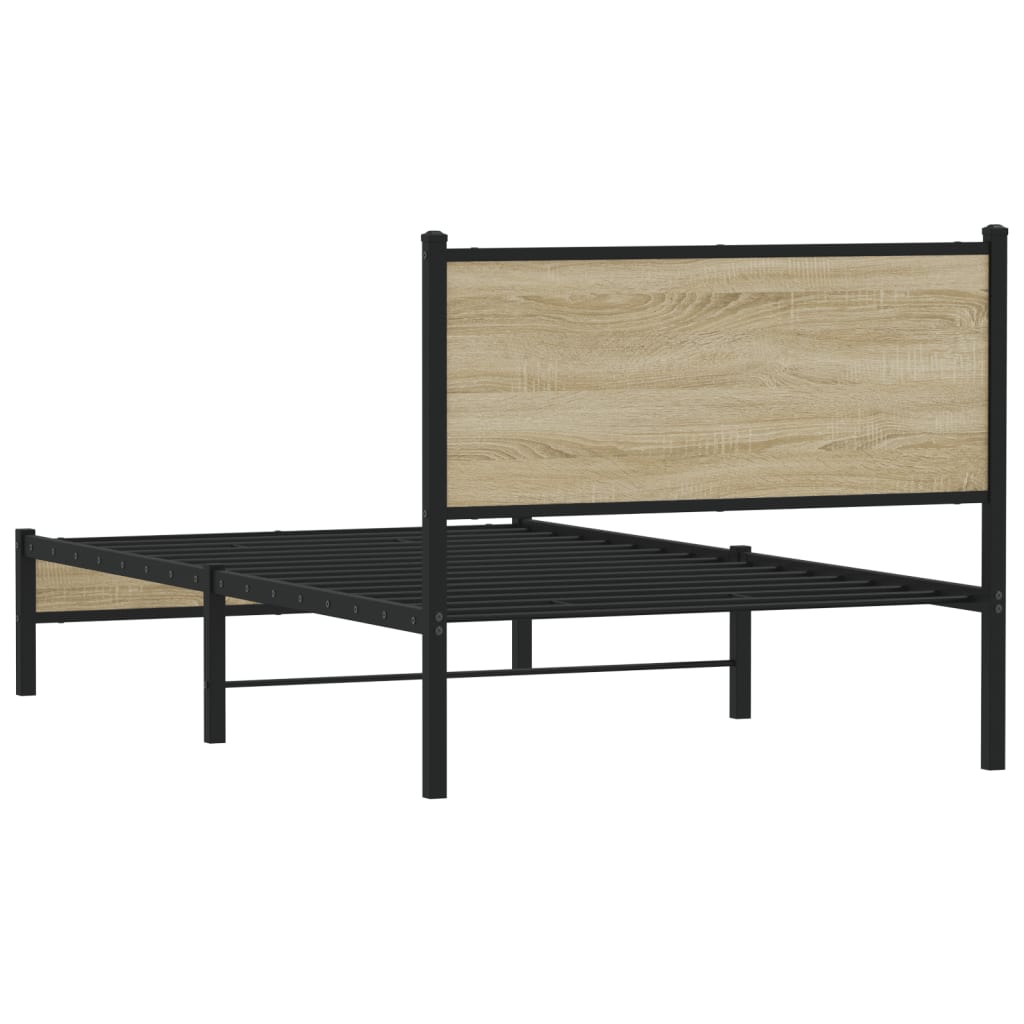 Giroletto senza Materaso in Metallo Rovere Sonoma 100x190 cm | homemem39