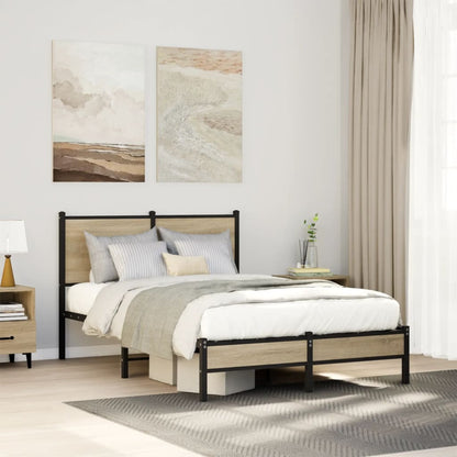 Giroletto senza Materaso in Metallo Rovere Sonoma 120x190 cm | homemem39