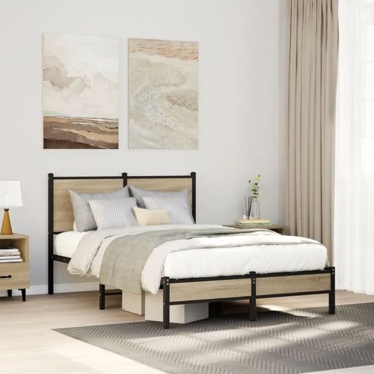 Giroletto senza Materaso in Metallo Rovere Sonoma 120x190 cm | homemem39