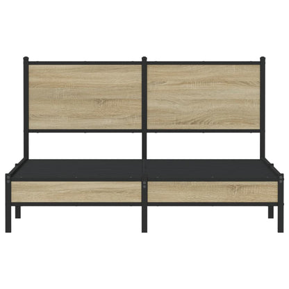 Giroletto senza Materaso in Metallo Rovere Sonoma 137x190 cm - homemem39