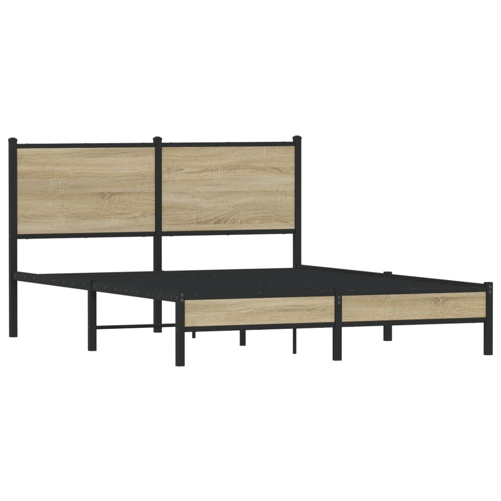 Giroletto senza Materaso in Metallo Rovere Sonoma 140x190 cm | homemem39
