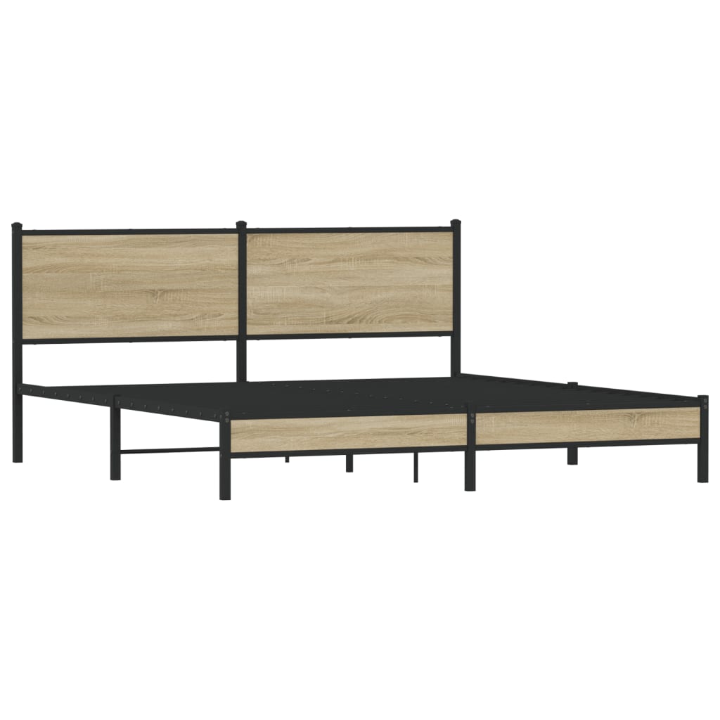 Giroletto senza Materaso in Metallo Rovere Sonoma 160x200 cm | homemem39