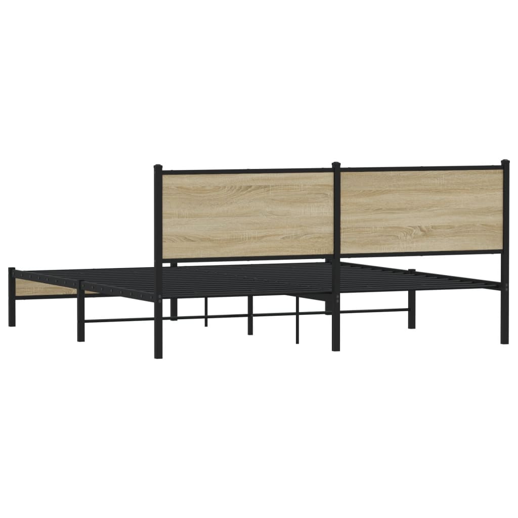 Giroletto senza Materaso in Metallo Rovere Sonoma 160x200 cm | homemem39