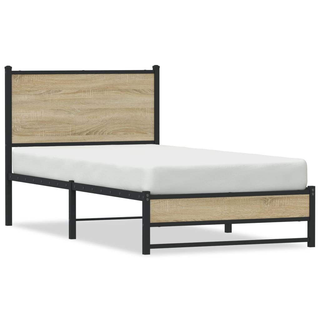 Giroletto senza Materaso in Metallo Rovere Sonoma 75x190 cm | homemem39