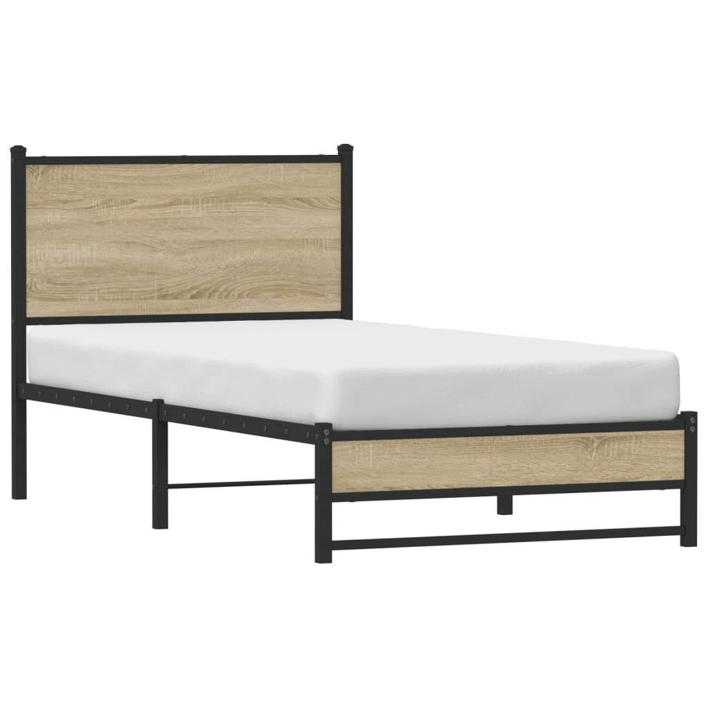 Giroletto senza Materaso in Metallo Rovere Sonoma 75x190 cm