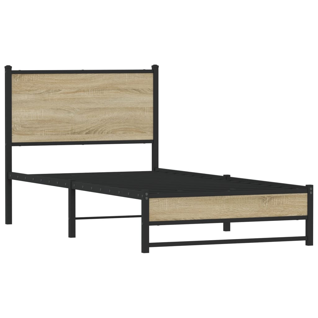 Giroletto senza Materaso in Metallo Rovere Sonoma 80x200 cm | homemem39