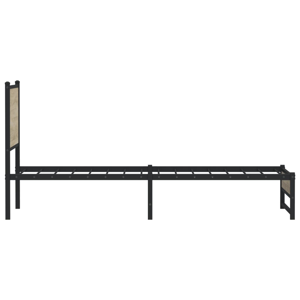 Giroletto senza Materaso in Metallo Rovere Sonoma 80x200 cm | homemem39