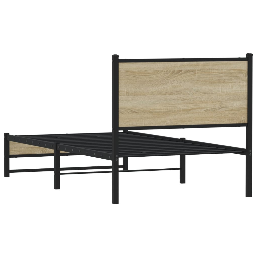Giroletto senza Materaso in Metallo Rovere Sonoma 80x200 cm | homemem39