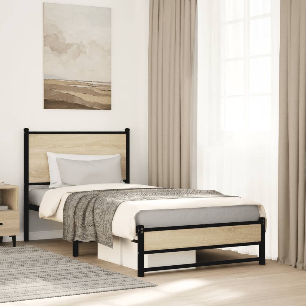 Giroletto senza Materaso in Metallo Rovere Sonoma 80x200 cm | homemem39