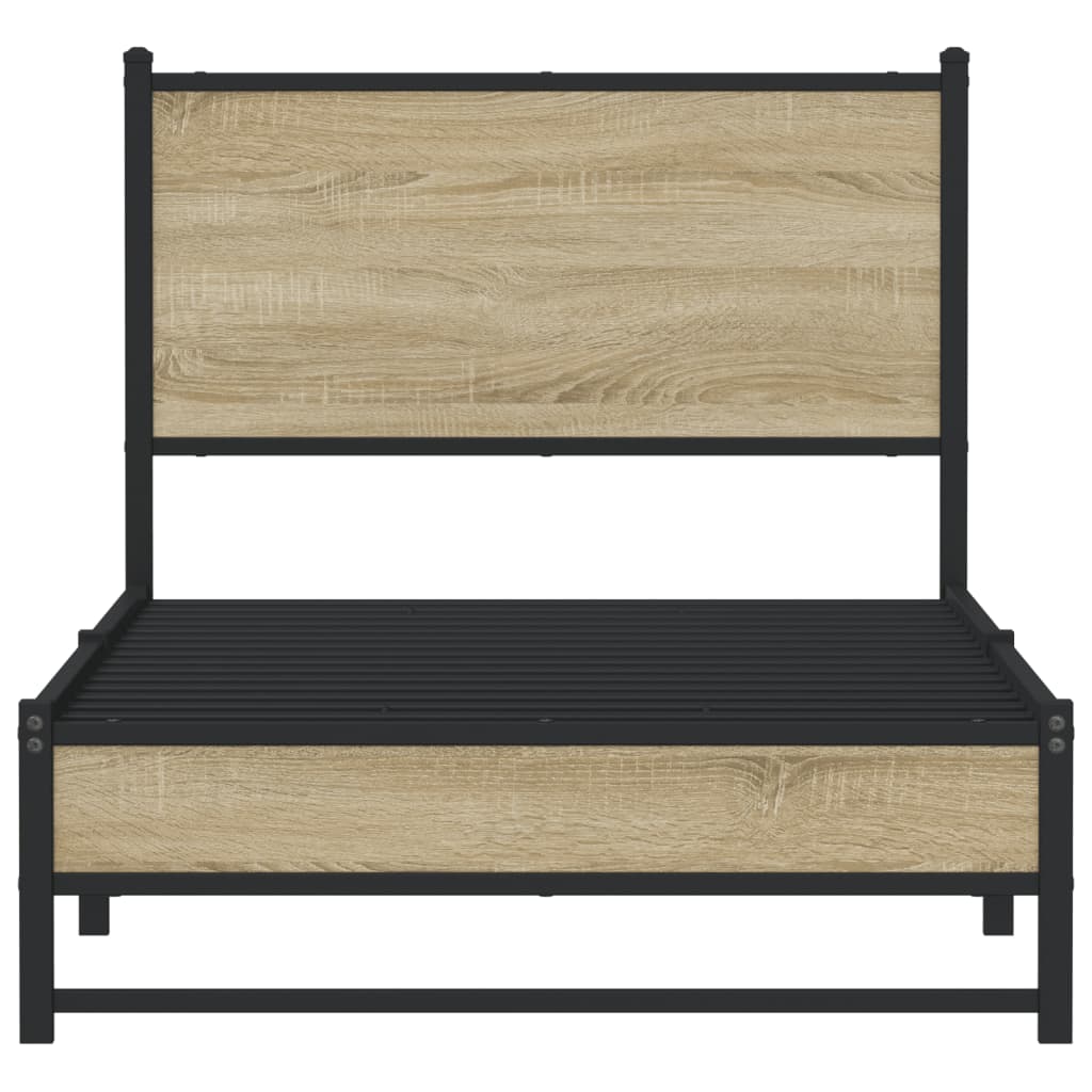 Giroletto senza Materaso in Metallo Rovere Sonoma 90x190 cm | homemem39