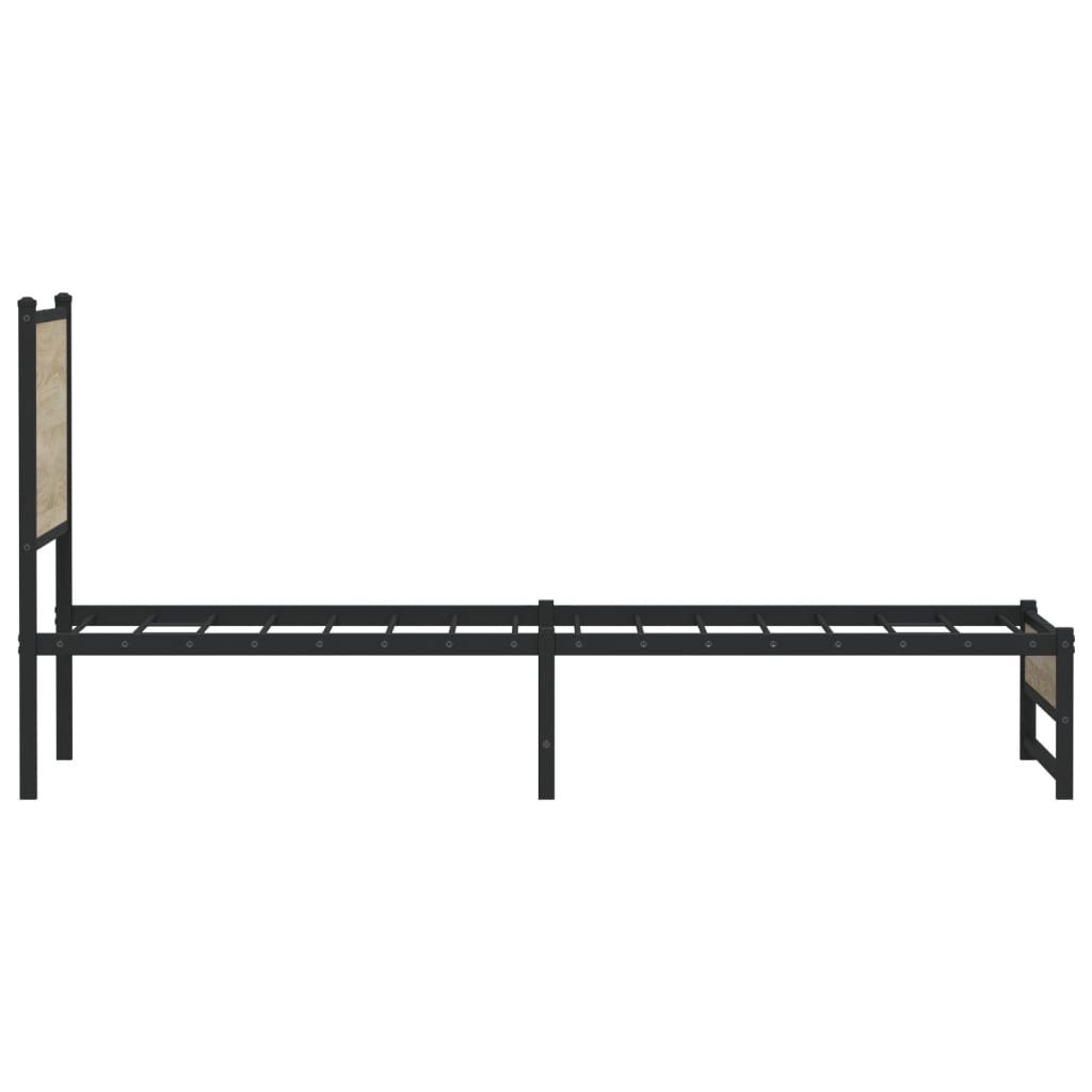 Giroletto senza Materaso in Metallo Rovere Sonoma 90x190 cm | homemem39