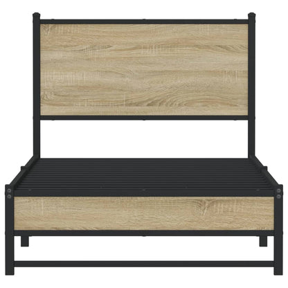 Giroletto senza Materaso in Metallo Rovere Sonoma 90x200 cm - homemem39