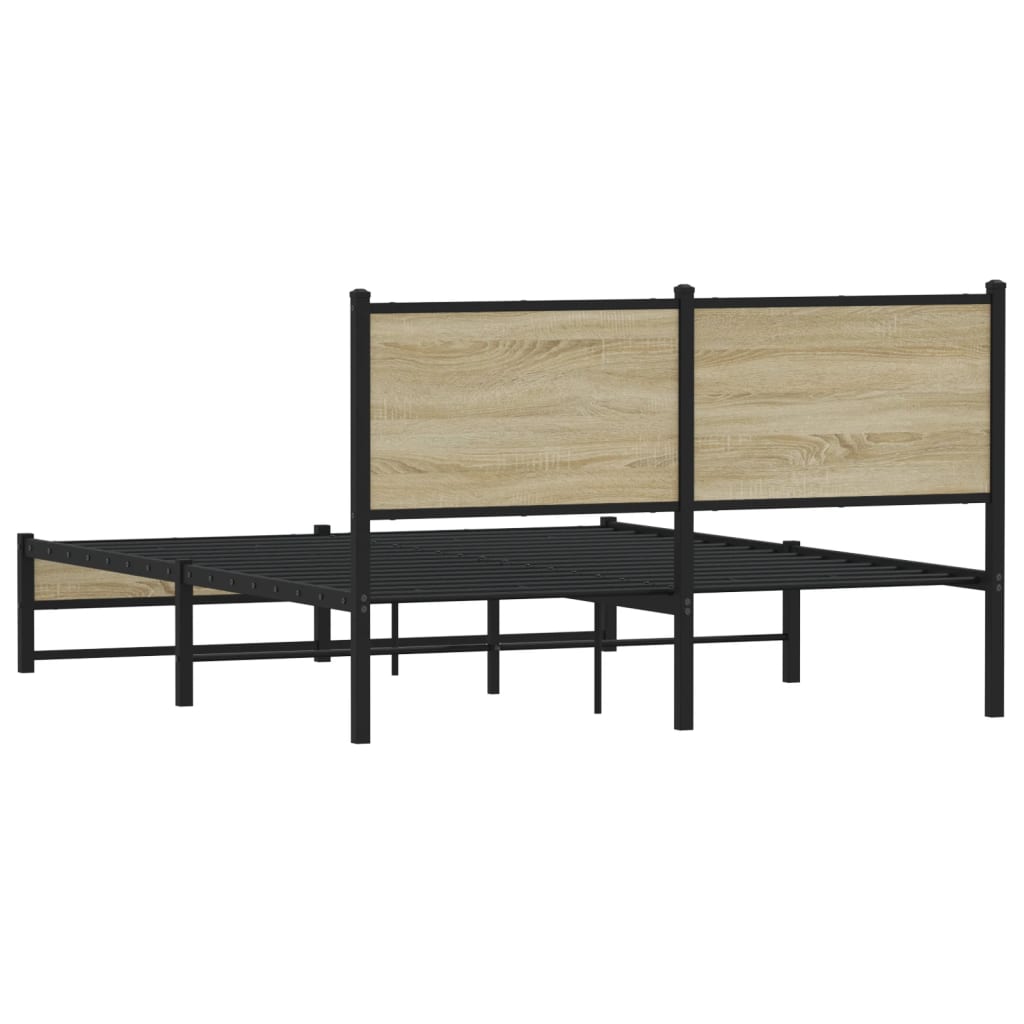 Giroletto senza Materaso in Metallo Rovere Sonoma 140x200 cm | homemem39