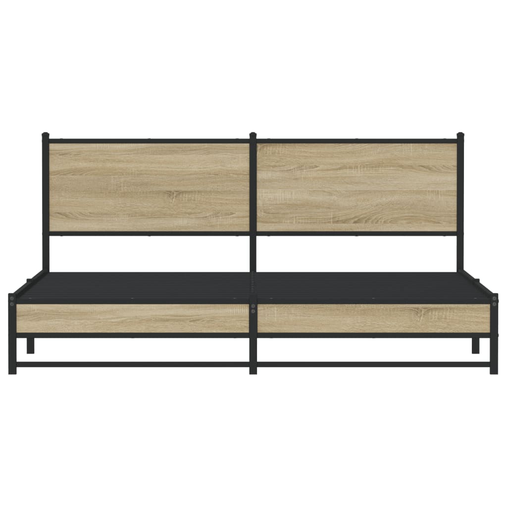 Giroletto senza Materaso in Metallo Rovere Sonoma 160x200 cm - homemem39