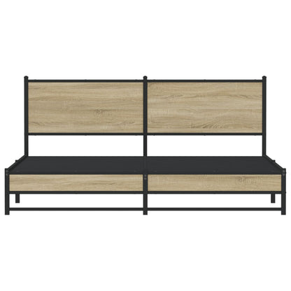 Giroletto senza Materaso in Metallo Rovere Sonoma 160x200 cm - homemem39