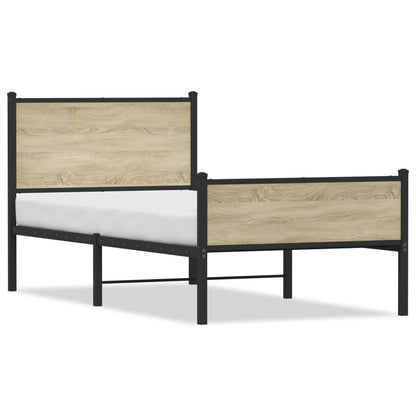 Giroletto senza Materaso in Metallo Rovere Sonoma 75x190 cm | homemem39