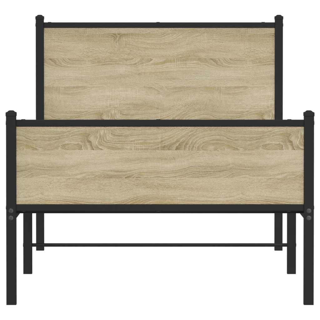Giroletto senza Materaso in Metallo Rovere Sonoma 75x190 cm | homemem39