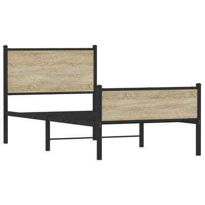 Giroletto senza Materaso in Metallo Rovere Sonoma 80x200 cm | homemem39