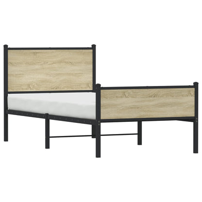 Giroletto senza Materaso in Metallo Rovere Sonoma 80x200 cm