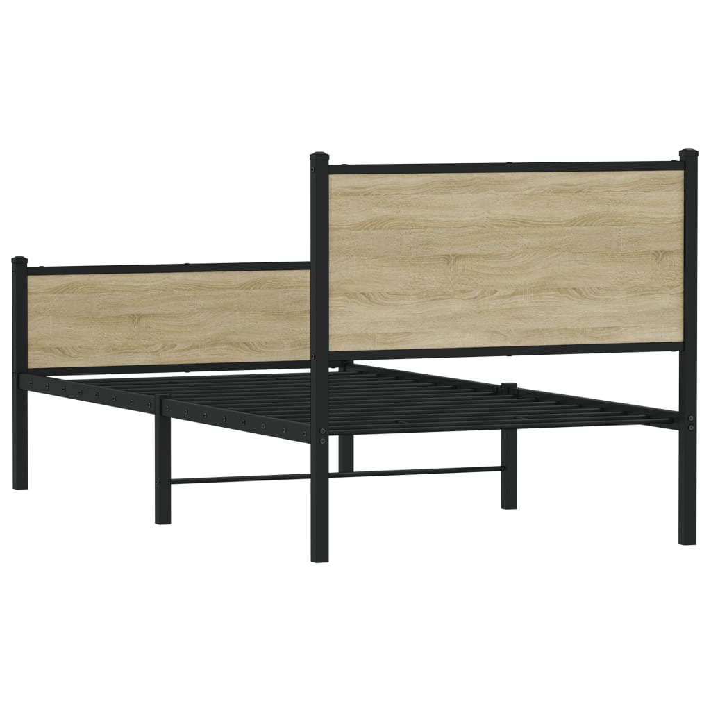 Giroletto senza Materaso in Metallo Rovere Sonoma 80x200 cm | homemem39