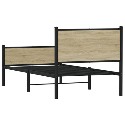 Giroletto senza Materaso in Metallo Rovere Sonoma 80x200 cm | homemem39