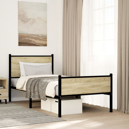 Giroletto senza Materaso in Metallo Rovere Sonoma 80x200 cm | homemem39