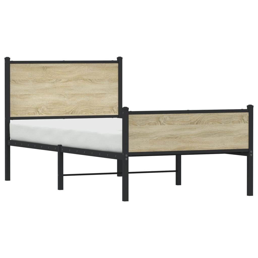 Giroletto senza Materaso in Metallo Rovere Sonoma 100x190 cm