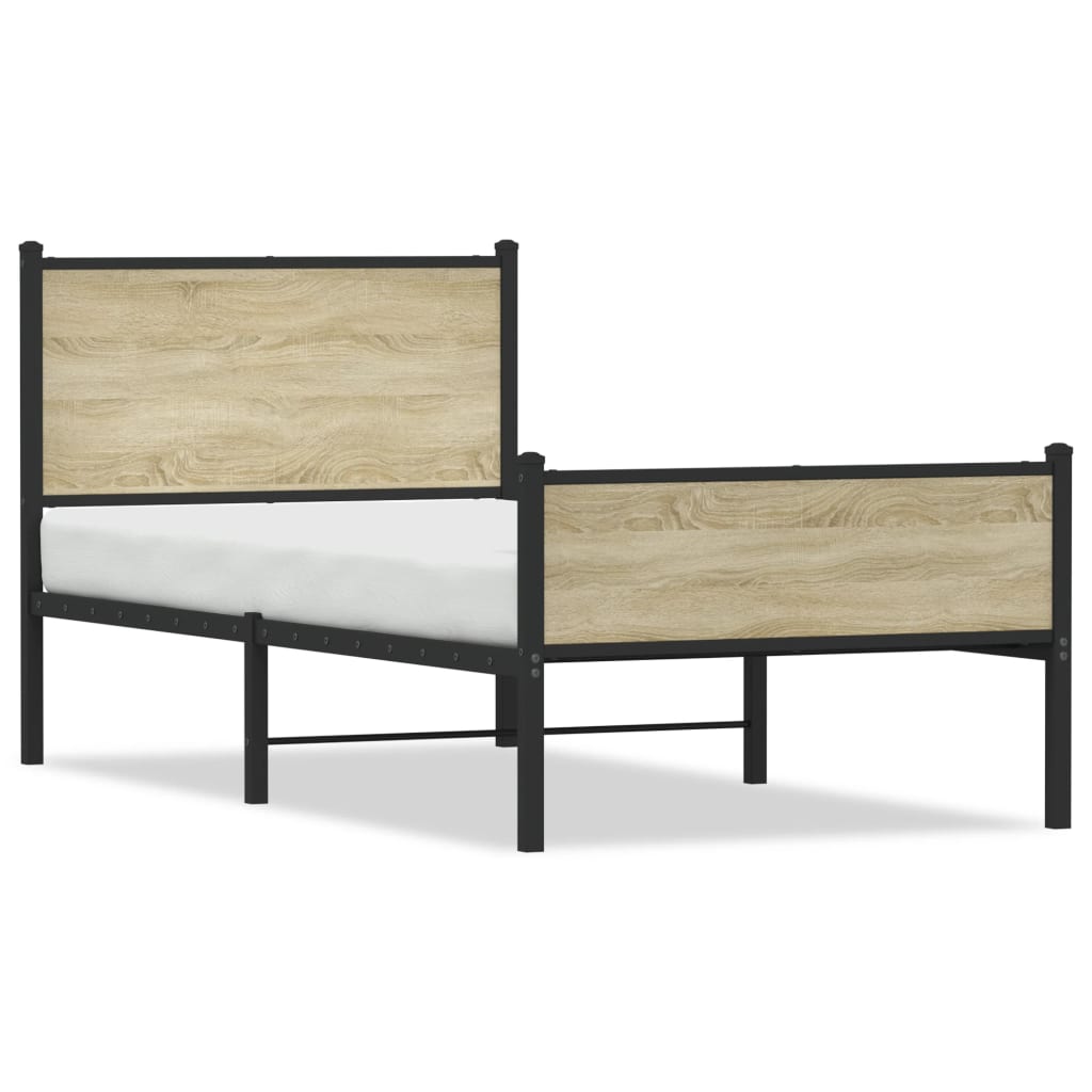 Giroletto senza Materaso in Metallo Rovere Sonoma 100x200 cm | homemem39