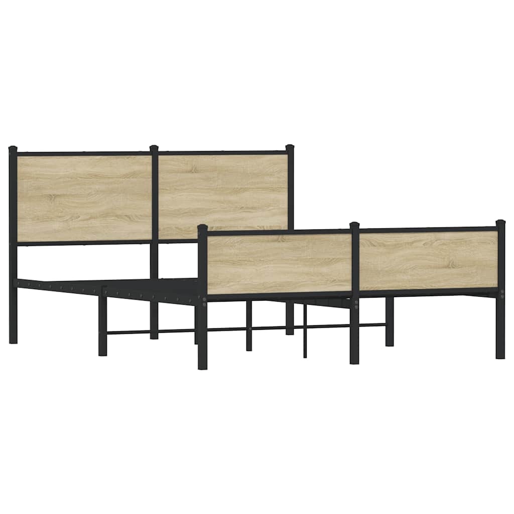 Giroletto senza Materaso in Metallo Rovere Sonoma 140x190 cm | homemem39