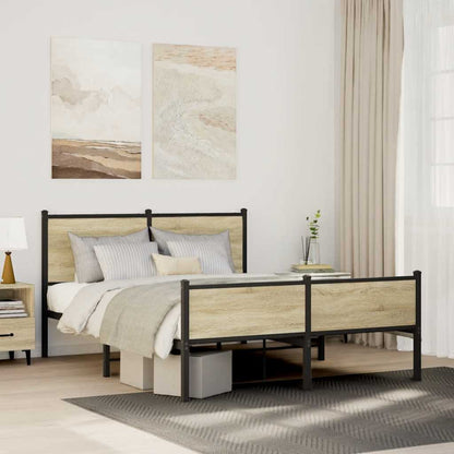Giroletto senza Materaso in Metallo Rovere Sonoma 140x190 cm | homemem39