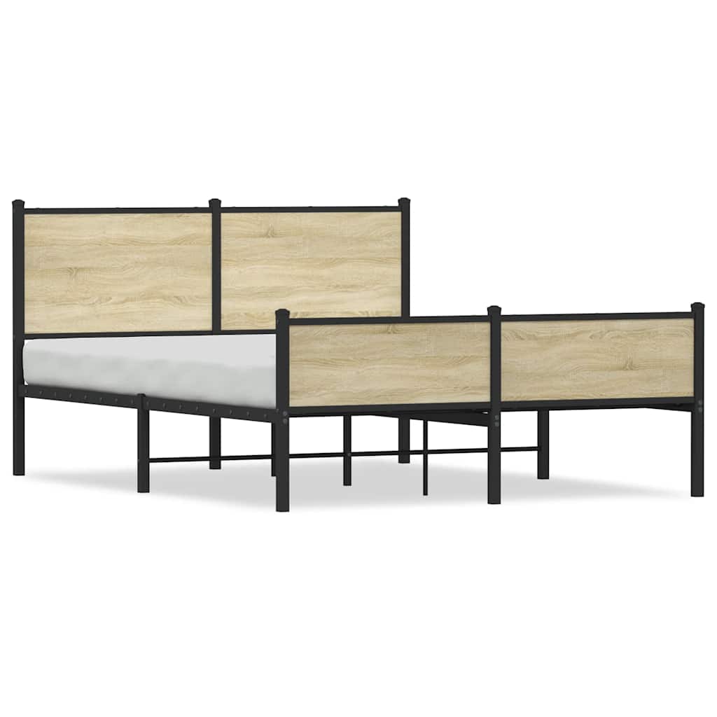 Giroletto senza Materaso in Metallo Rovere Sonoma 140x200 cm | homemem39