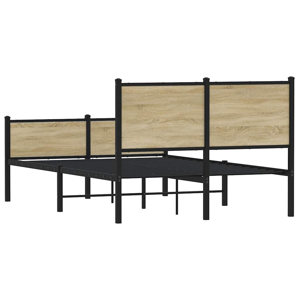 Giroletto senza Materaso in Metallo Rovere Sonoma 140x200 cm | homemem39