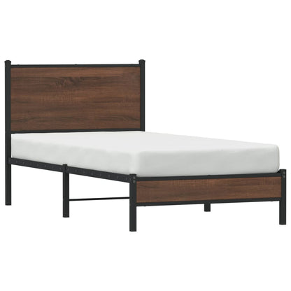 Giroletto senza Materasso in Metallo Rovere Marrone 75x190 cm