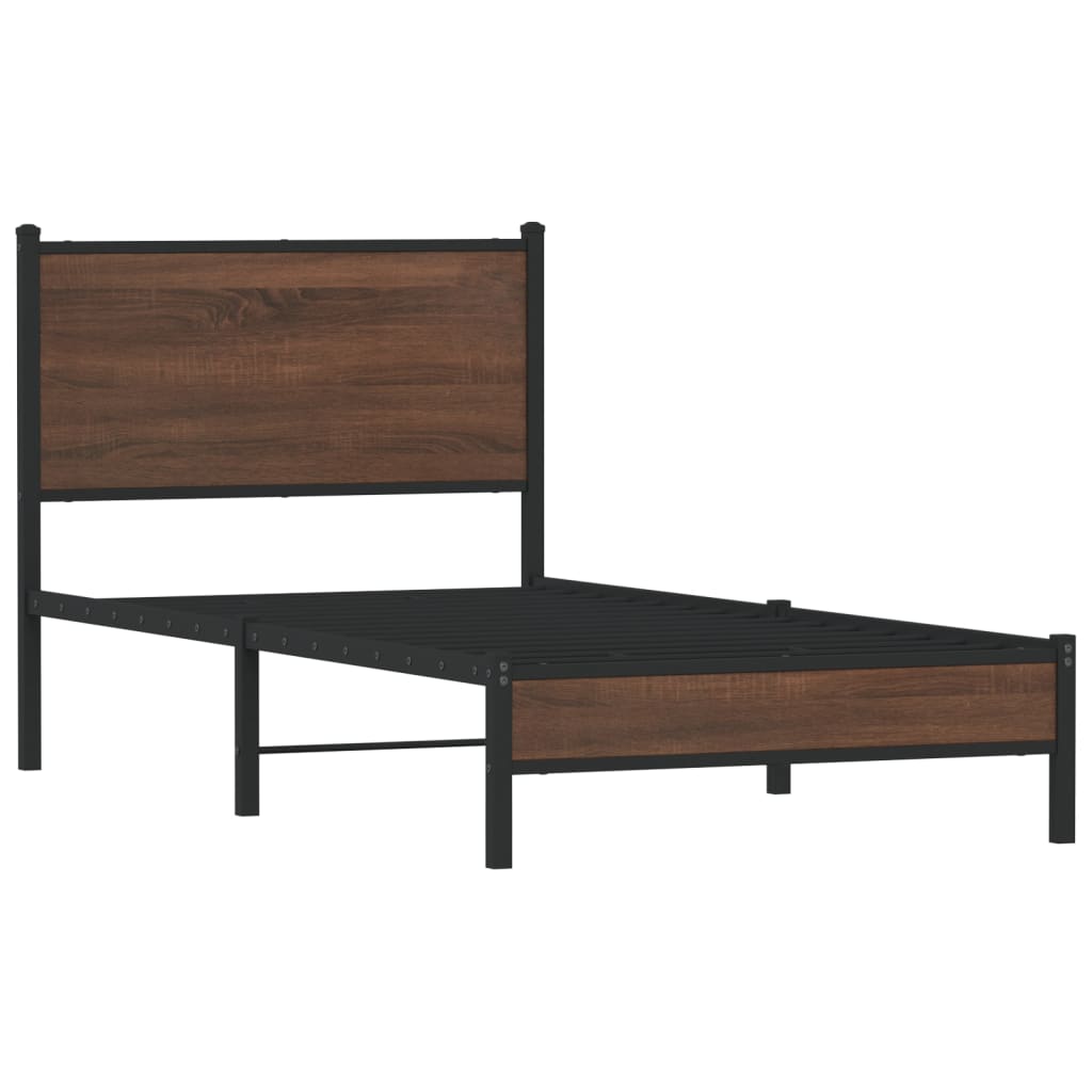 Giroletto senza Materasso in Metallo Rovere Marrone 90x190 cm | homemem39