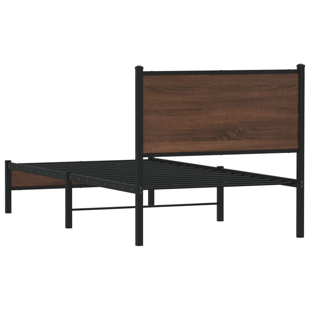 Giroletto senza Materasso in Metallo Rovere Marrone 90x190 cm | homemem39