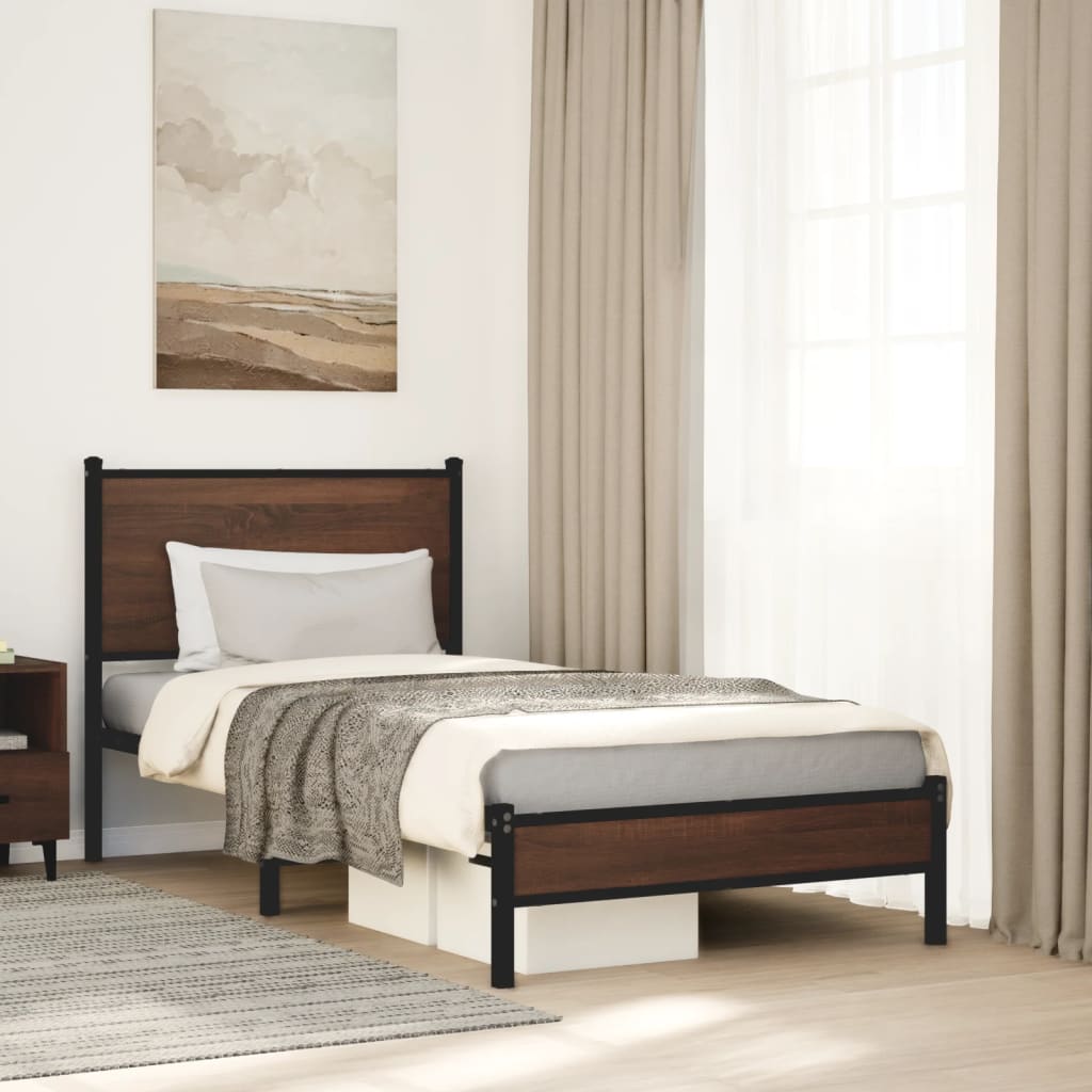 Giroletto senza Materasso in Metallo Rovere Marrone 90x190 cm | homemem39