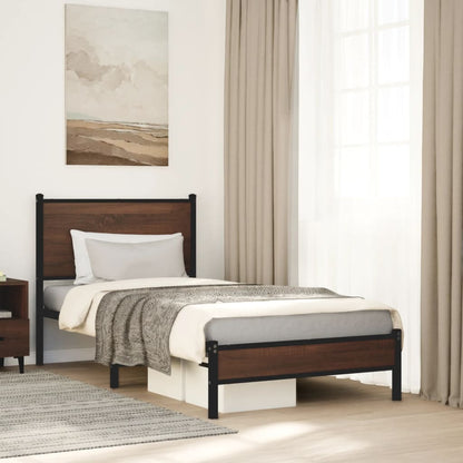 Giroletto senza Materasso in Metallo Rovere Marrone 90x190 cm | homemem39