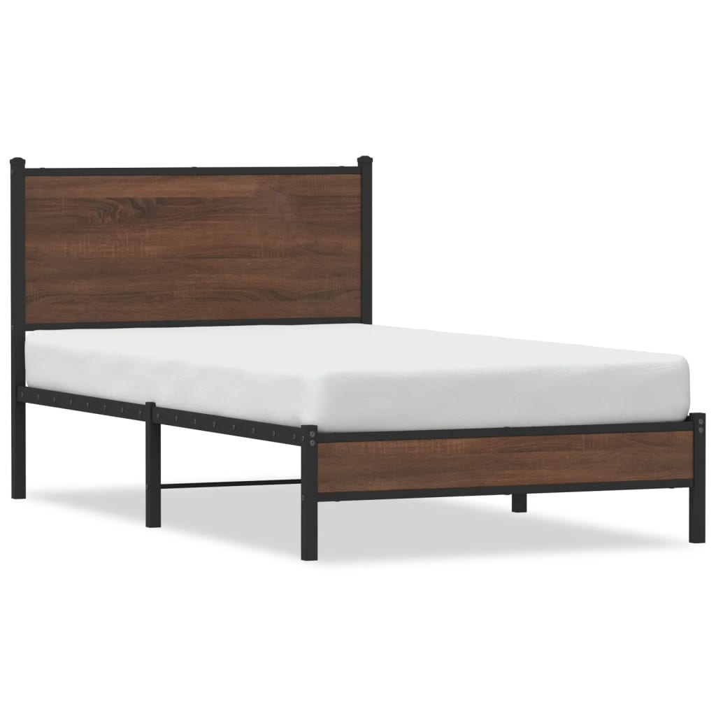 Giroletto senza Materasso in Metallo Rovere Marrone 100x190 cm | homemem39