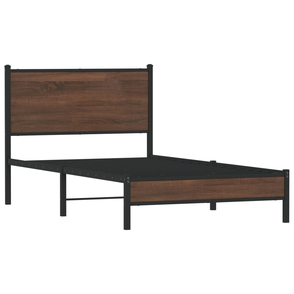 Giroletto senza Materasso in Metallo Rovere Marrone 100x190 cm | homemem39