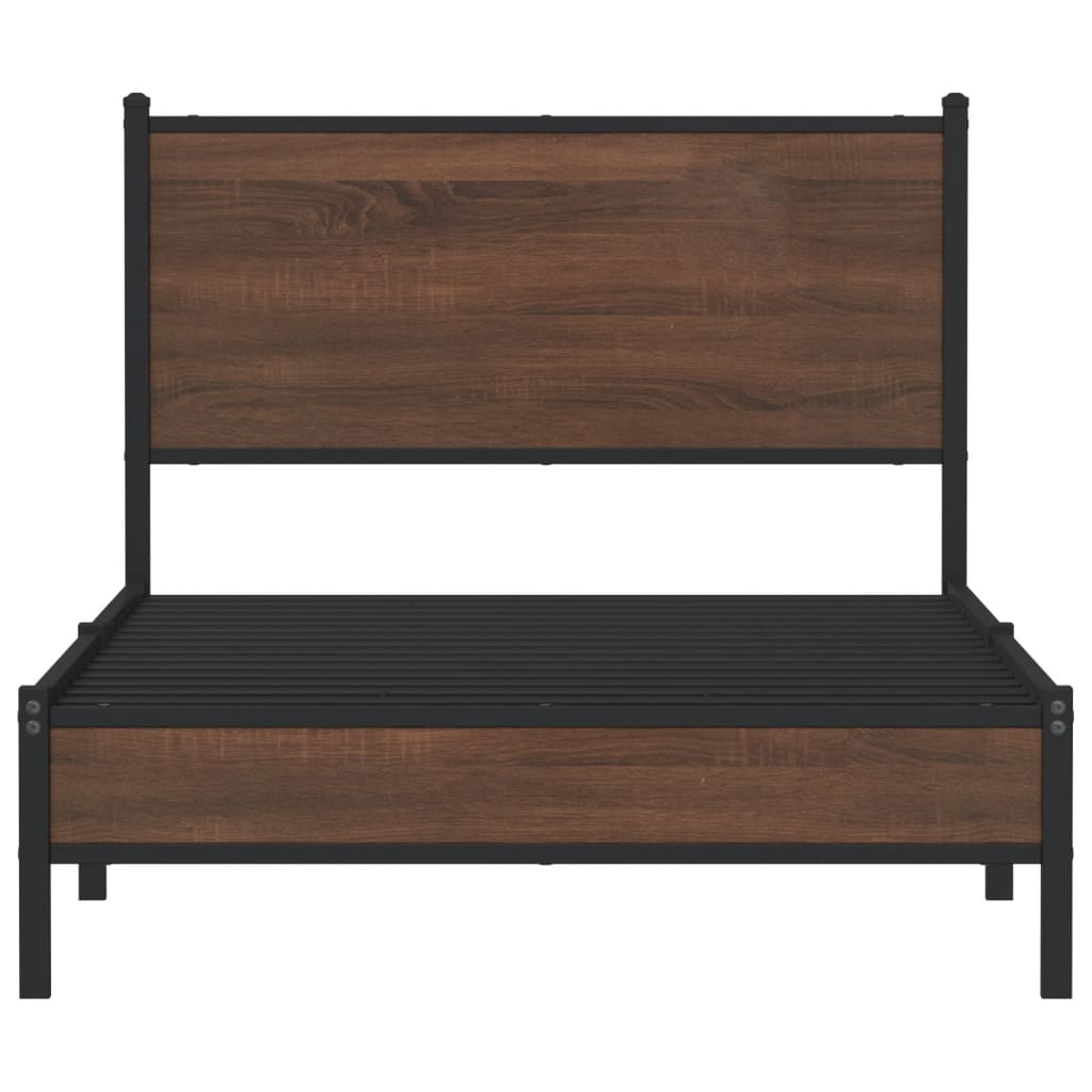 Giroletto senza Materasso in Metallo Rovere Marrone 100x190 cm | homemem39
